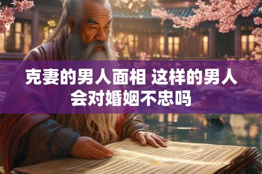 克妻的男人面相 这样的男人会对婚姻不忠吗