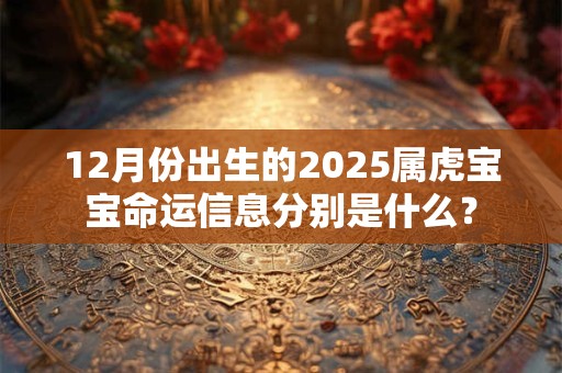 12月份出生的2026属虎宝宝命运信息分别是什么？