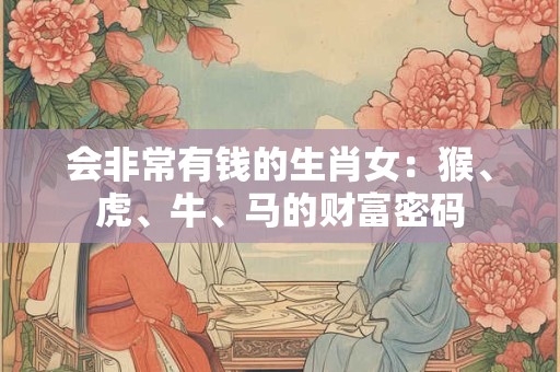 会非常有钱的生肖女：猴、虎、牛、马的财富密码