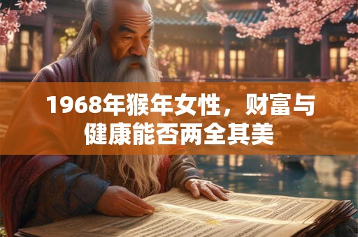1968年猴年女性，财富与健康能否两全其美