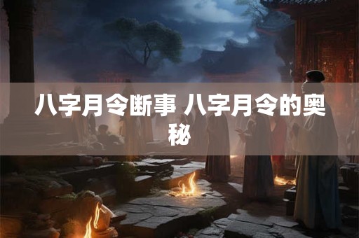 八字月令断事 八字月令的奥秘