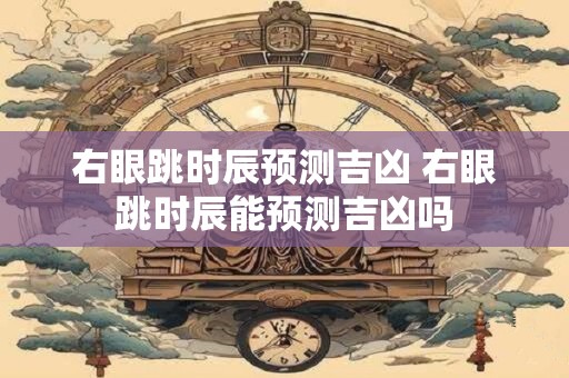 右眼跳时辰预测吉凶 右眼跳时辰能预测吉凶吗
