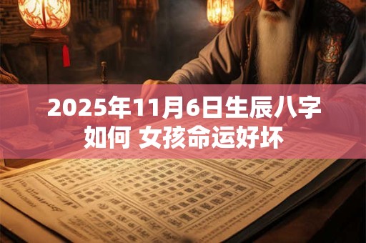 2025年11月6日生辰八字如何 女孩命运好坏