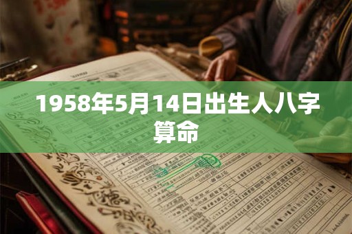 1958年5月14日出生人八字算命