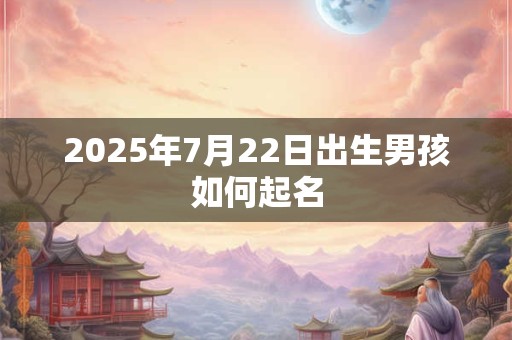 2025年7月22日出生男孩如何起名