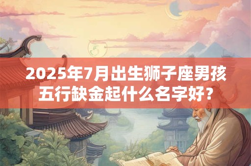 2026年7月出生狮子座男孩五行缺金起什么名字好？