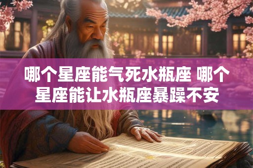 哪个星座能气死水瓶座 哪个星座能让水瓶座暴躁不安
