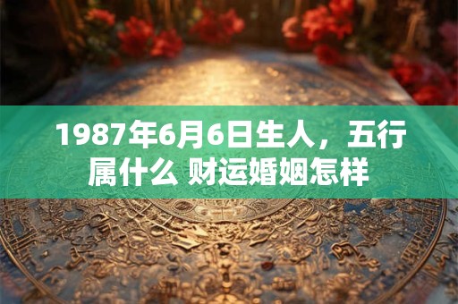 1987年6月6日生人，五行属什么 财运婚姻怎样
