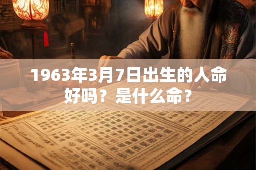 1963年3月7日出生的人命好吗？是什么命？