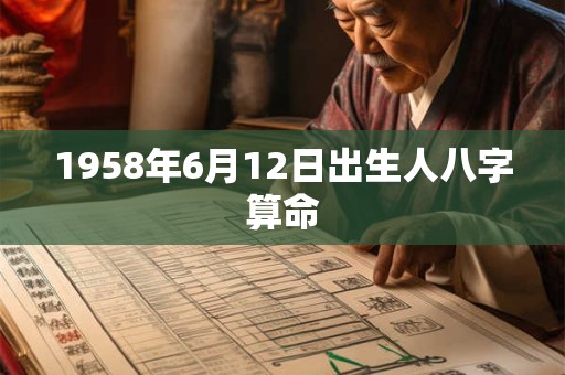 1958年6月12日出生人八字算命