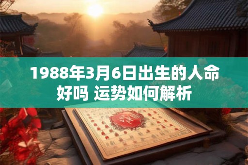 1988年3月6日出生的人命好吗 运势如何解析
