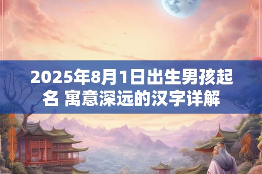 2025年8月1日出生男孩起名 寓意深远的汉字详解