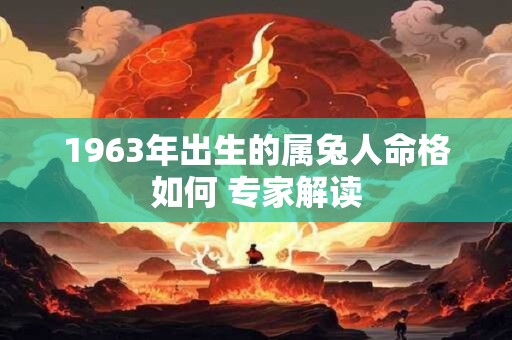 1963年出生的属兔人命格如何 专家解读