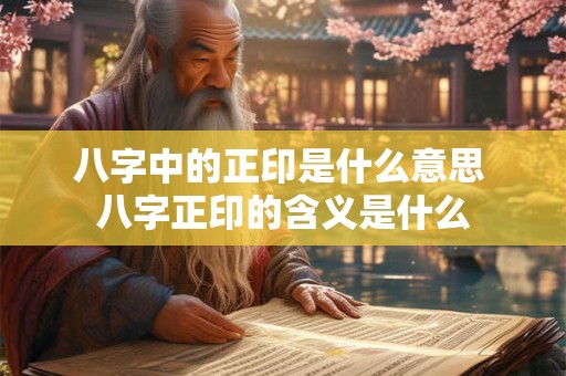 八字中的正印是什么意思 八字正印的含义是什么
