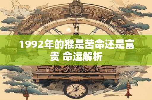 1992年的猴是苦命还是富贵 命运解析