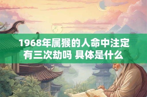 1968年属猴的人命中注定有三次劫吗 具体是什么