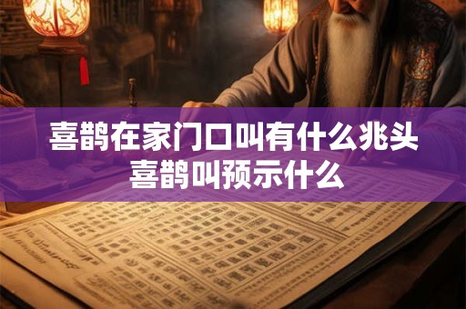 喜鹊在家门口叫有什么兆头 喜鹊叫预示什么