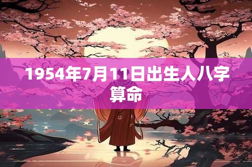 1954年7月11日出生人八字算命