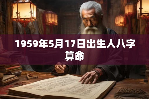 1959年5月17日出生人八字算命
