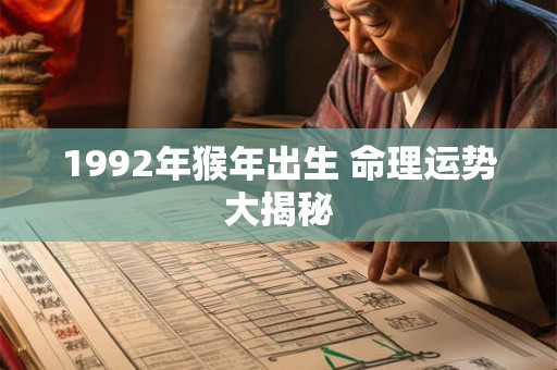1992年猴年出生 命理运势大揭秘