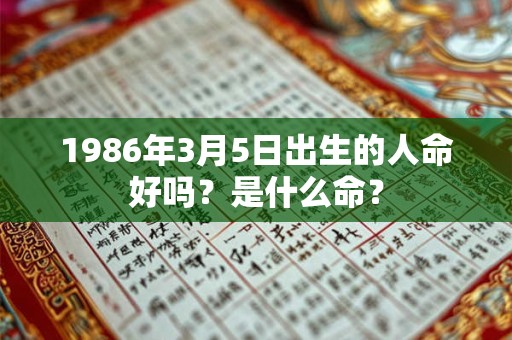 1986年3月5日出生的人命好吗？是什么命？