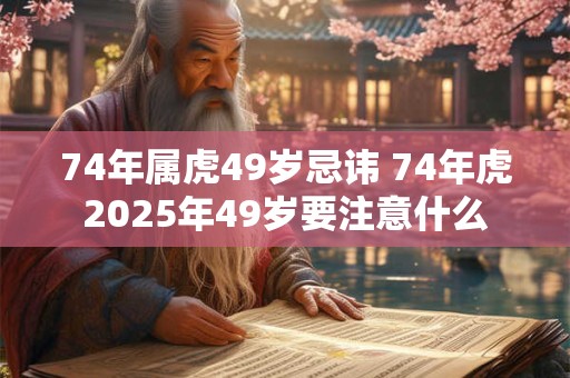74年属虎49岁忌讳 74年虎2025年49岁要注意什么