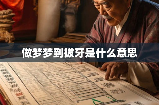 做梦梦到拔牙是什么意思
