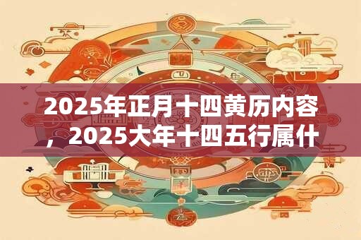 2025年正月十四黄历内容，2025大年十四五行属什么？