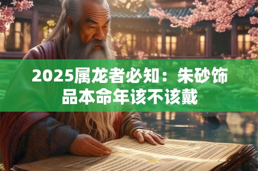 2025属龙者必知：朱砂饰品本命年该不该戴