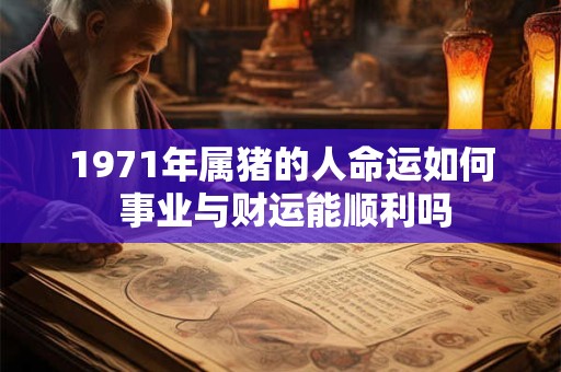 1971年属猪的人命运如何 事业与财运能顺利吗