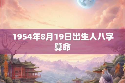 1954年8月19日出生人八字算命