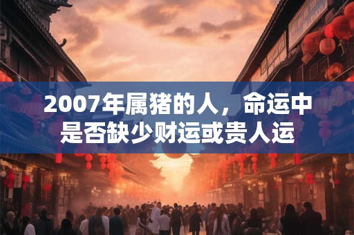 2007年属猪的人，命运中是否缺少财运或贵人运