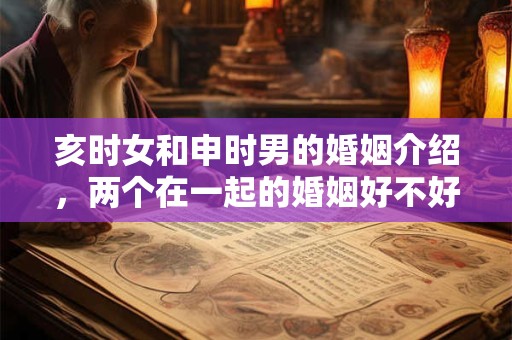 亥时女和申时男的婚姻介绍，两个在一起的婚姻好不好？
