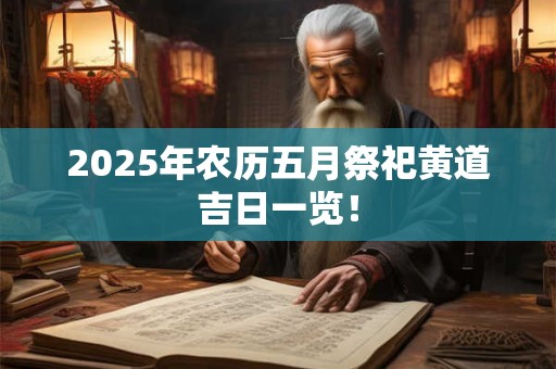 2025年农历五月祭祀黄道吉日一览！