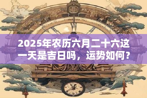 2025年农历六月二十六这一天是吉日吗，运势如何？