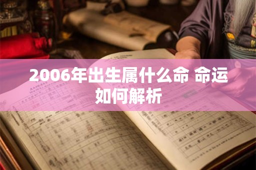 2006年出生属什么命 命运如何解析