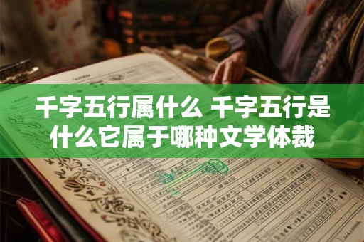 千字五行属什么 千字五行是什么它属于哪种文学体裁 千字五行属什么 千字五行是什么它属于哪种文学体裁