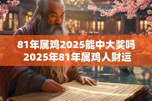 81年属鸡2025能中大奖吗 2025年81年属鸡人财运