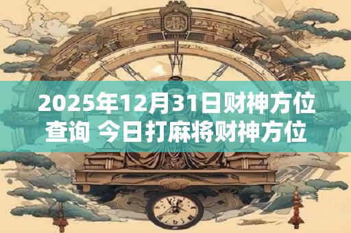 2025年12月31日财神方位查询 今日打麻将财神方位一览表
