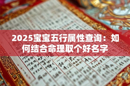2025宝宝五行属性查询：如何结合命理取个好名字