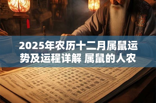 2025年农历十二月属鼠运势及运程详解 属鼠的人农历十二月运势好吗