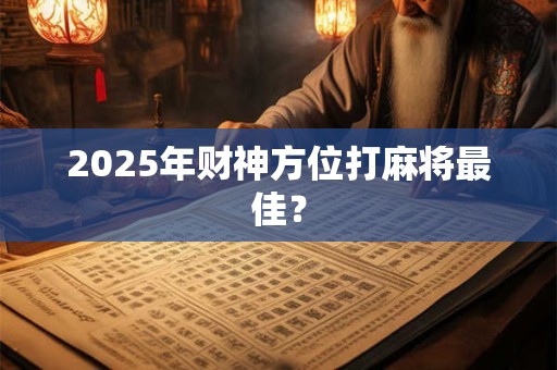 2025年财神方位打麻将最佳？