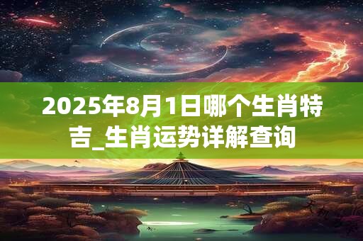 2025年8月1日哪个生肖特吉_生肖运势详解查询
