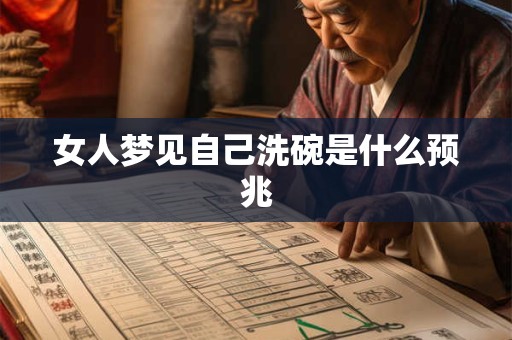 女人梦见自己洗碗是什么预兆