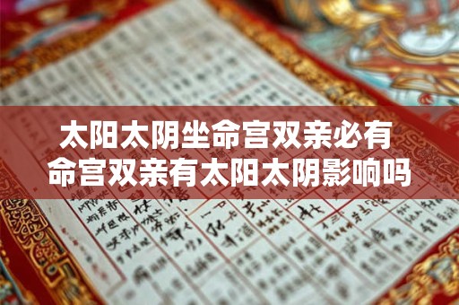 详细阅读:太阳太阴坐命宫双亲必有 命宫双亲有太阳太阴影响吗 太阳太阴坐命宫双亲必有 命宫双亲有太阳太阴影响吗