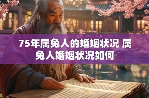75年属兔人的婚姻状况 属兔人婚姻状况如何
