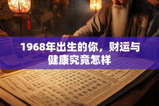 1968年出生的你，财运与健康究竟怎样