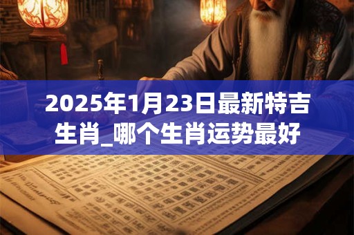2025年1月23日最新特吉生肖_哪个生肖运势最好