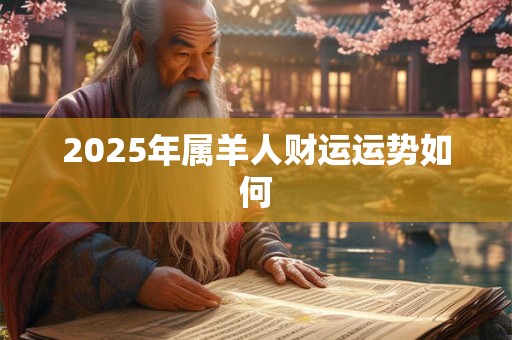 2025年属羊人财运运势如何
