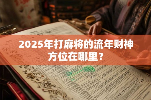 2025年打麻将的流年财神方位在哪里？